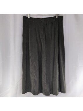 Appleseeds Maxi Skirt Women's 18 18M Green Stretch Belt Loops Long Button Pocket